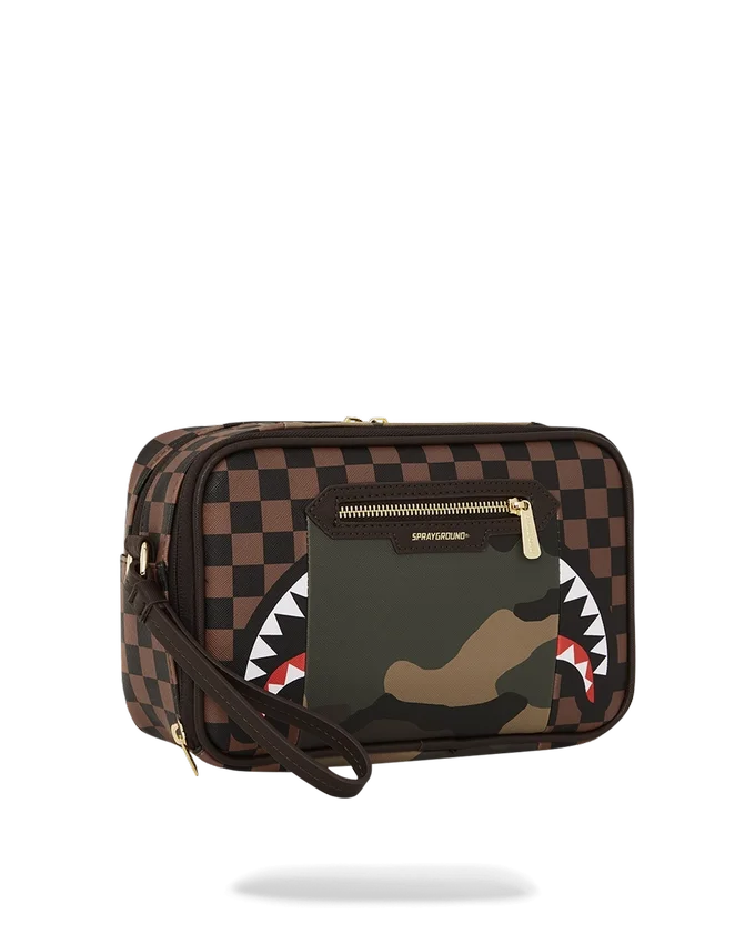 BOLSA DE NECESERES «BRICKSIDE» DE SHARKS IN PARIS CON BOLSILLO EXTERIOR DORADO CON CREMALLERA