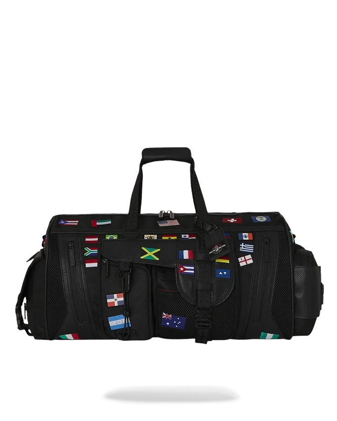 BOLSA DE VIAJE JAMES FIRST CLASS CON BANDERAS MUNDIALES Y MOTIVOS DE OPERACIONES ESPECIALES