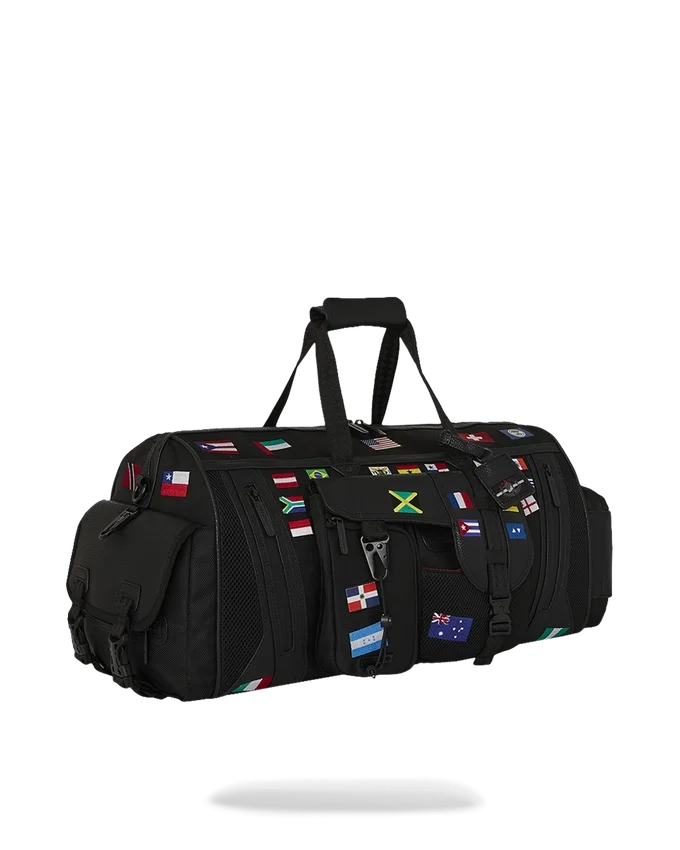BOLSA DE VIAJE JAMES FIRST CLASS CON BANDERAS MUNDIALES Y MOTIVOS DE OPERACIONES ESPECIALES
