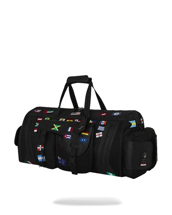 BOLSA DE VIAJE JAMES FIRST CLASS CON BANDERAS MUNDIALES Y MOTIVOS DE OPERACIONES ESPECIALES