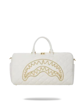 BOLSA DE VIAJE RIVIERA LE BLANC CON CADENA DORADA Y DETALLE DE TIBURÓN