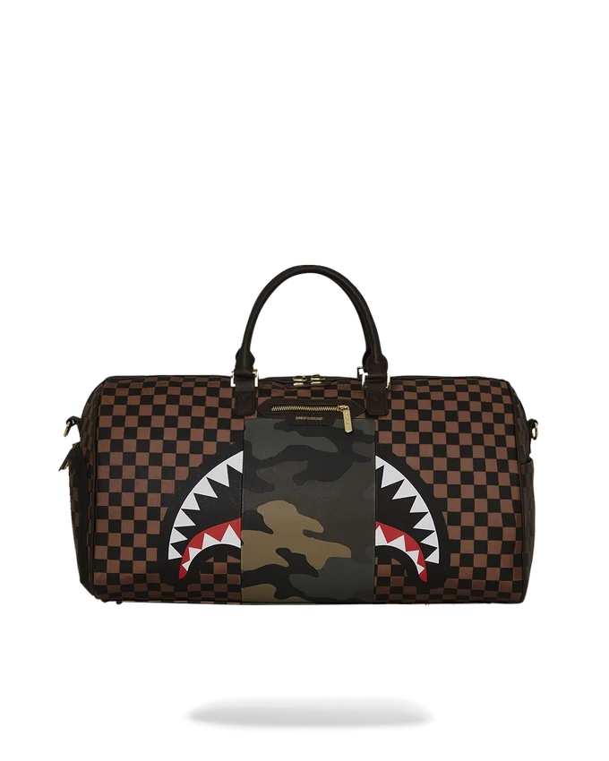 BOLSA DE VIAJE «SHARKS IN PARIS» CON BOLSILLO EXTERIOR CON CREMALLERA DORADA