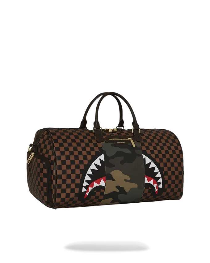 BOLSA DE VIAJE «SHARKS IN PARIS» CON BOLSILLO EXTERIOR CON CREMALLERA DORADA