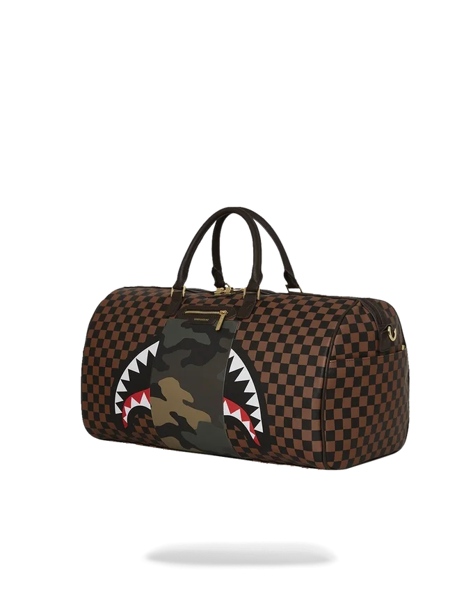 BOLSA DE VIAJE «SHARKS IN PARIS» CON BOLSILLO EXTERIOR CON CREMALLERA DORADA