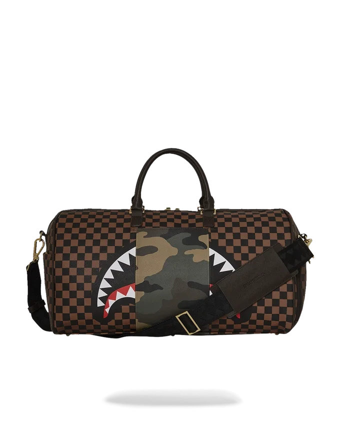 BOLSA DE VIAJE «SHARKS IN PARIS» CON BOLSILLO EXTERIOR CON CREMALLERA DORADA