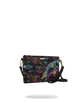 BOLSO DE MANO CROSSOVER CON DRAGONES BORDADOS