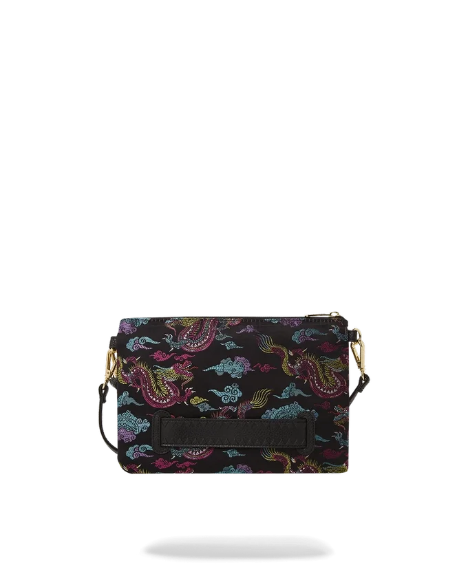 BOLSO DE MANO CROSSOVER CON DRAGONES BORDADOS