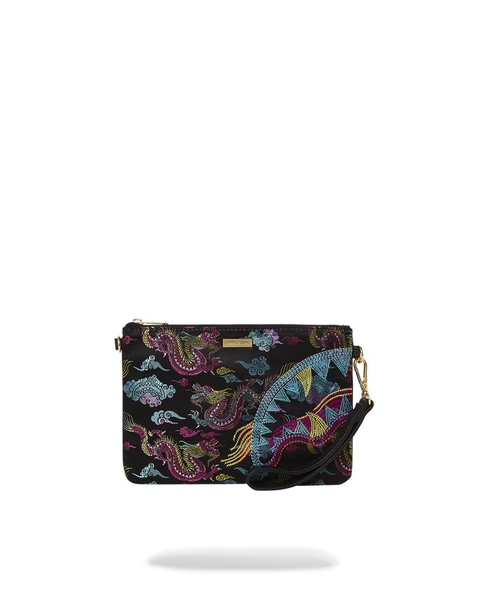 BOLSO DE MANO CROSSOVER CON DRAGONES BORDADOS