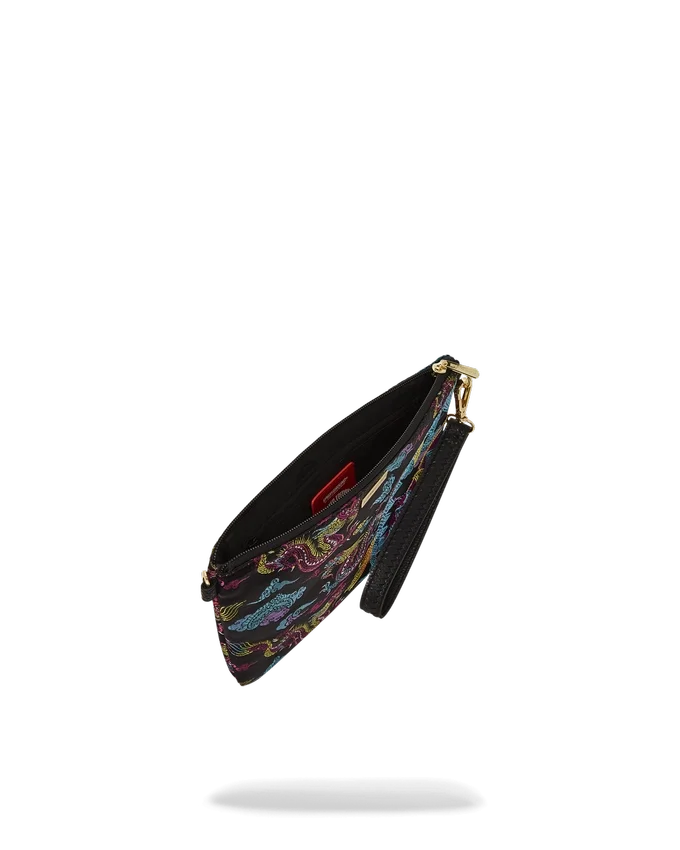 BOLSO DE MANO CROSSOVER CON DRAGONES BORDADOS