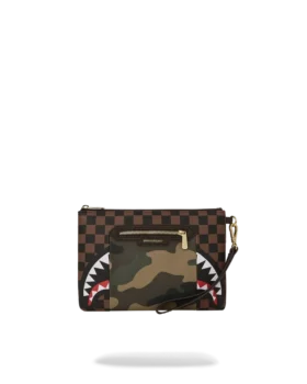BOLSO DE MANO CRUZADO «Shark in Paris» CON BOLSILLO EXTERIOR CON CREMALLERA DORADA
