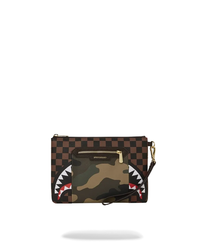 BOLSO DE MANO CRUZADO «Shark in Paris» CON BOLSILLO EXTERIOR CON CREMALLERA DORADA