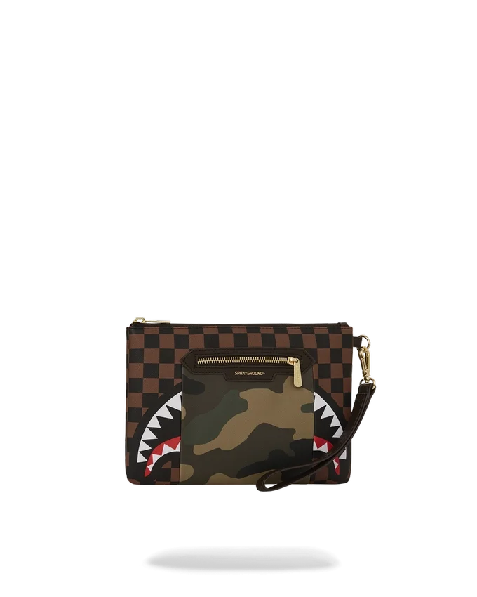 BOLSO DE MANO CRUZADO «Shark in Paris» CON BOLSILLO EXTERIOR CON CREMALLERA DORADA