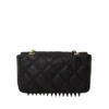 BOLSO DE MANO NOIR QUILT CON CADENA DORADA Y MOTIVO DE TIBURÓN