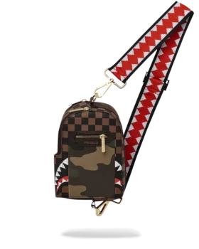 BOLSO DE MOCHILA CON BOLSILLO EXTERIOR CON CREMALLERA DORADA «Sharks in Paris»
