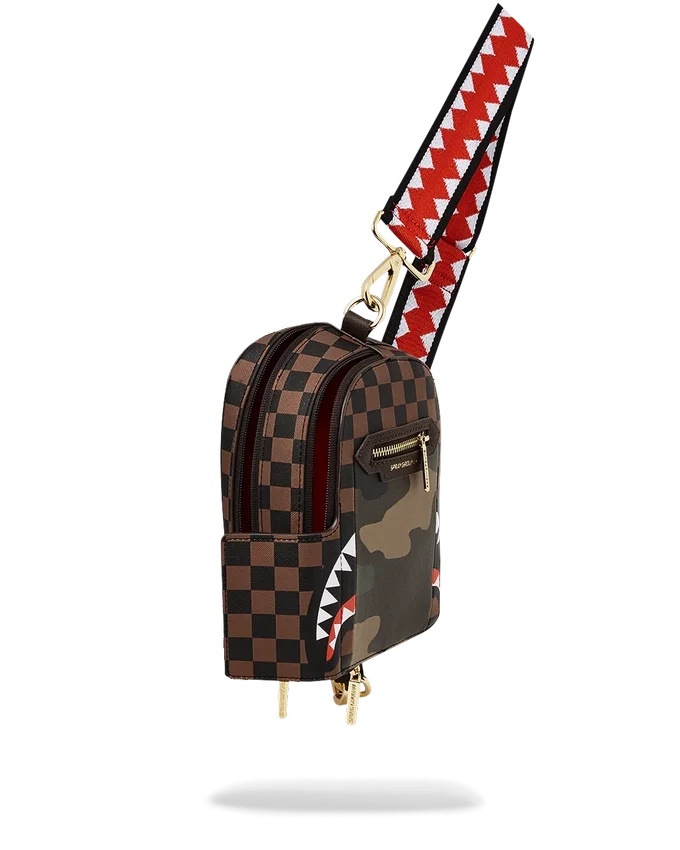 BOLSO DE MOCHILA CON BOLSILLO EXTERIOR CON CREMALLERA DORADA «Sharks in Paris»
