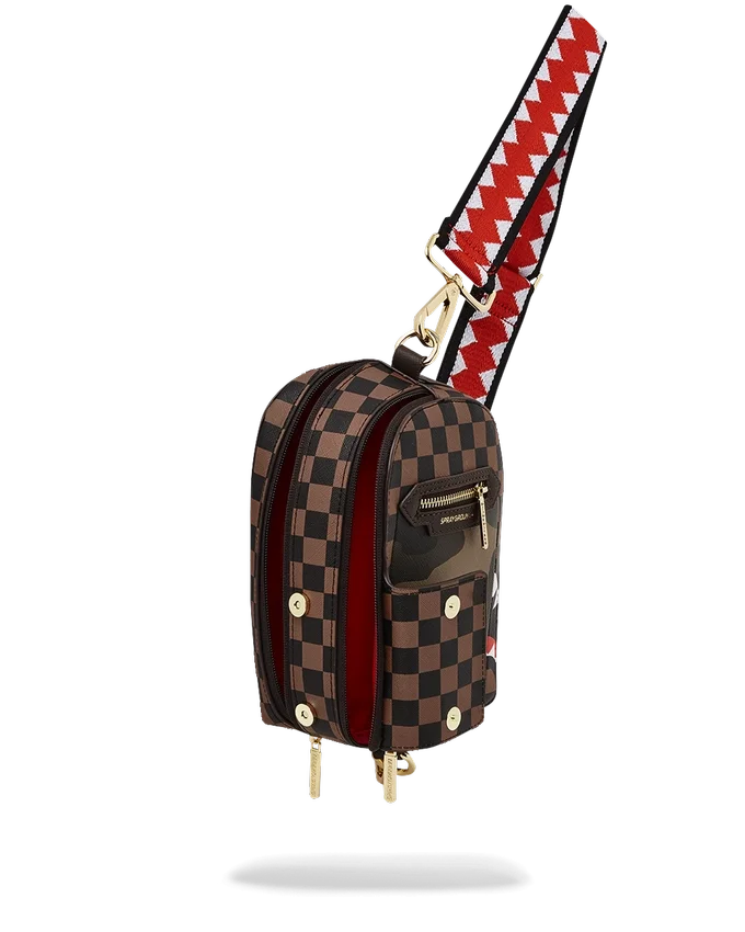 BOLSO DE MOCHILA CON BOLSILLO EXTERIOR CON CREMALLERA DORADA «Sharks in Paris»