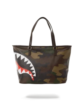 BOLSO TOTE CON ESTAMPADO DE CUADROS Y CAMUFLAJE