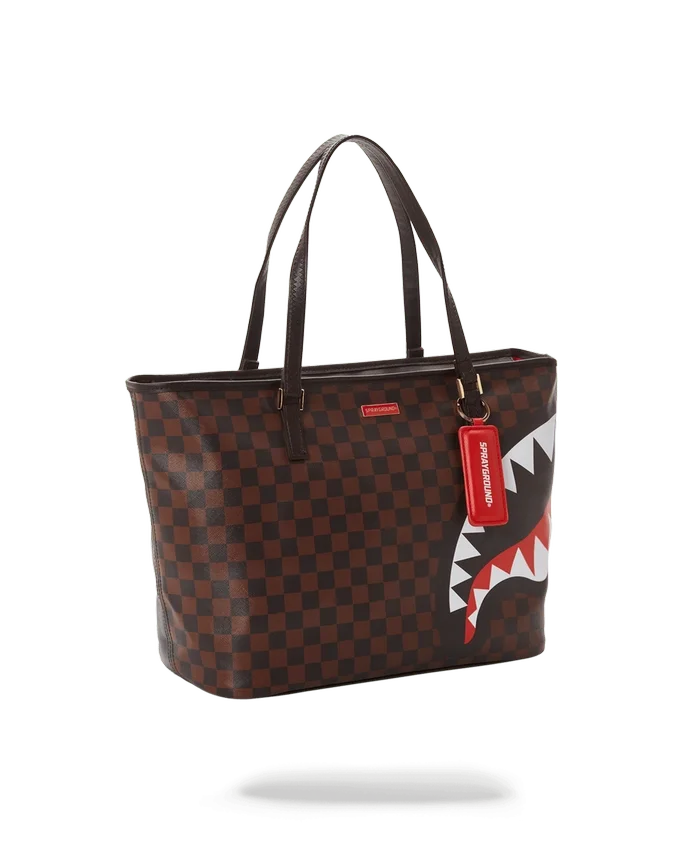 BOLSO TOTE CON ESTAMPADO DE CUADROS Y CAMUFLAJE