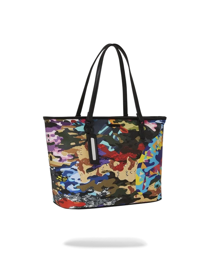 BOLSO TOTE DE CAMUFLAJE CON DETALLES RECORTADOS