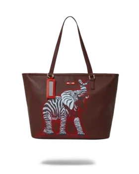 BOLSO TOTE DE COLABORACIÓN CON RON ENGLISH: ESTAMPADO DE CEBRA Y ELEFANTE
