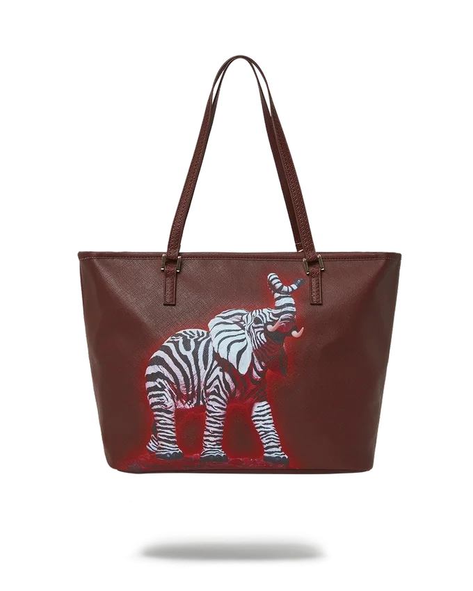 BOLSO TOTE DE COLABORACIÓN CON RON ENGLISH: ESTAMPADO DE CEBRA Y ELEFANTE