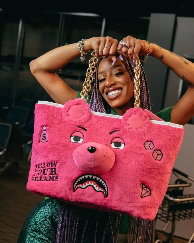 BOLSO TOTE DE OSITO DE PELUCHE (ROSA)