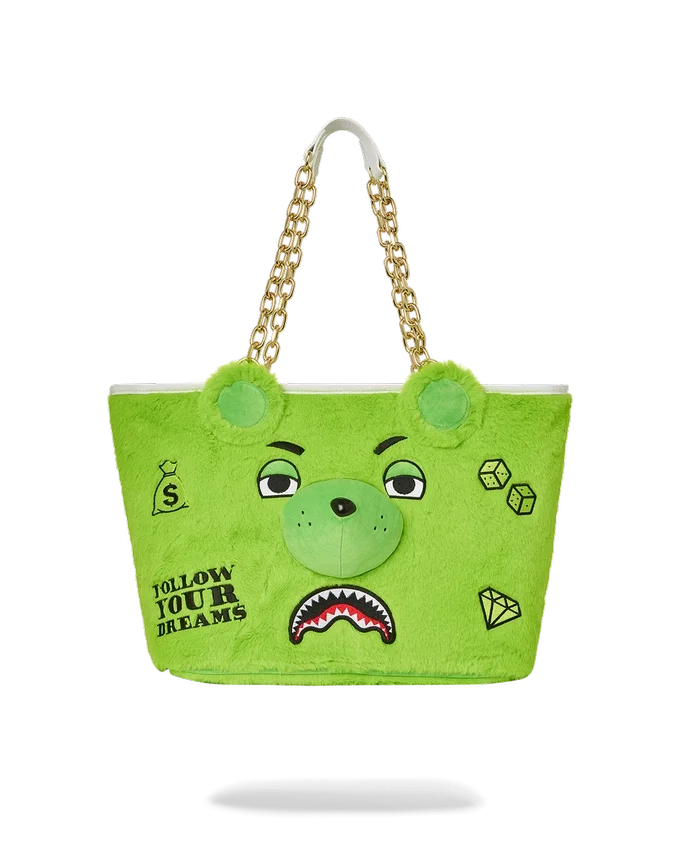 BOLSO TOTE MONEYBEAR DE PELUCHE (VERDE)