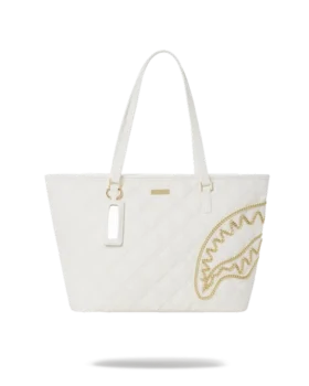 BOLSO TOTE RIVIERA LE BLANC CON CADENA DORADA Y MOTIVO DE TIBURÓN