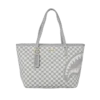 BOLSO TOTE «SHARKS IN PARIS» EN TEJIDO DE PUNTO, COLOR CREMA