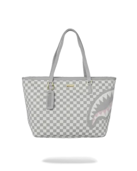 BOLSO TOTE «SHARKS IN PARIS» EN TEJIDO DE PUNTO, COLOR CREMA