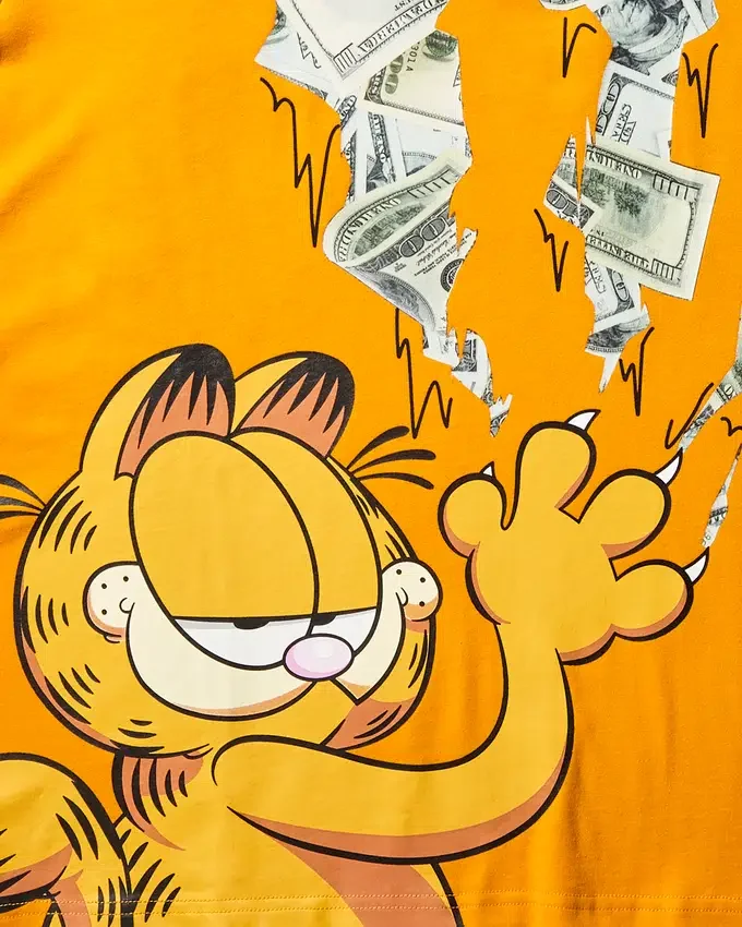 CAMISETA CON ESTAMPADO DEL GATO GARFIELD «STRATCH» (NARANJA)