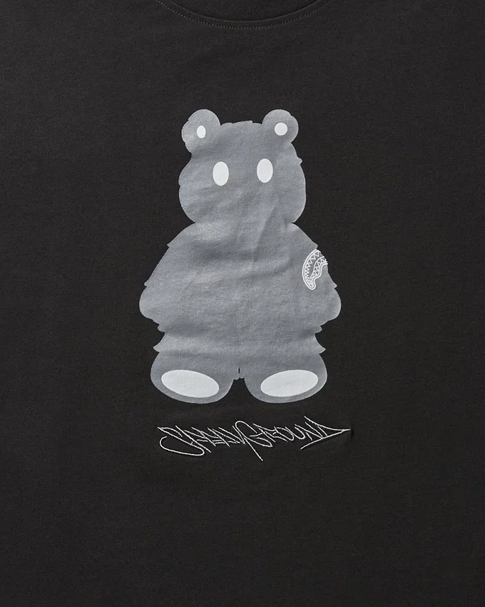 CAMISETA DE MANGA CORTA CON ESTAMPADO «MONEY BEAR» (NEGRA)