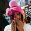 GORRO PUFF PINK LIL BEAR