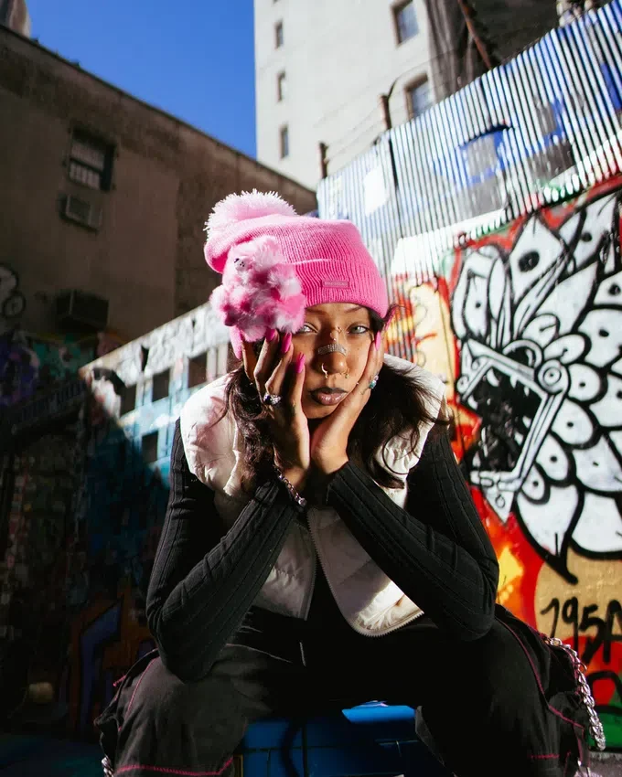 GORRO PUFF PINK LIL BEAR