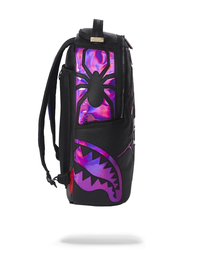 MOCHILA CAZZU IRIDISCENTE CON DETALLES DE ARANCA, CALAVERA Y SHARK (DLXV)