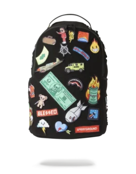 Mochila con 32 parches desmontables y cierre de Velcro
