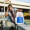 Mochila con diseño artístico de Keith Haring «Big Blue Purse»