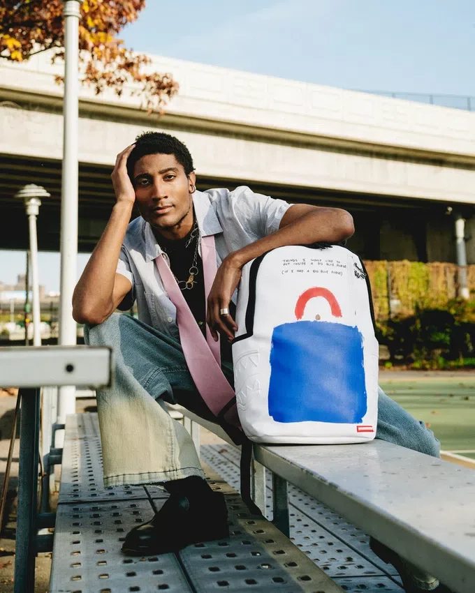 Mochila con diseño artístico de Keith Haring «Big Blue Purse»
