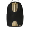 Mochila con rayas de carrera en dorado y negro