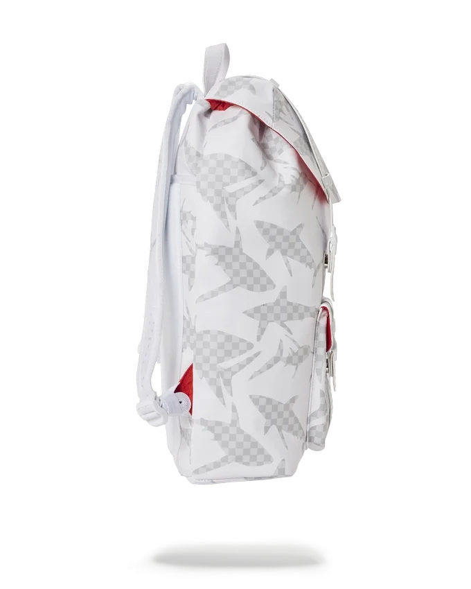MOCHILA HILLS CON ESTAMPADO DE TIBURÓN (BLANCA)