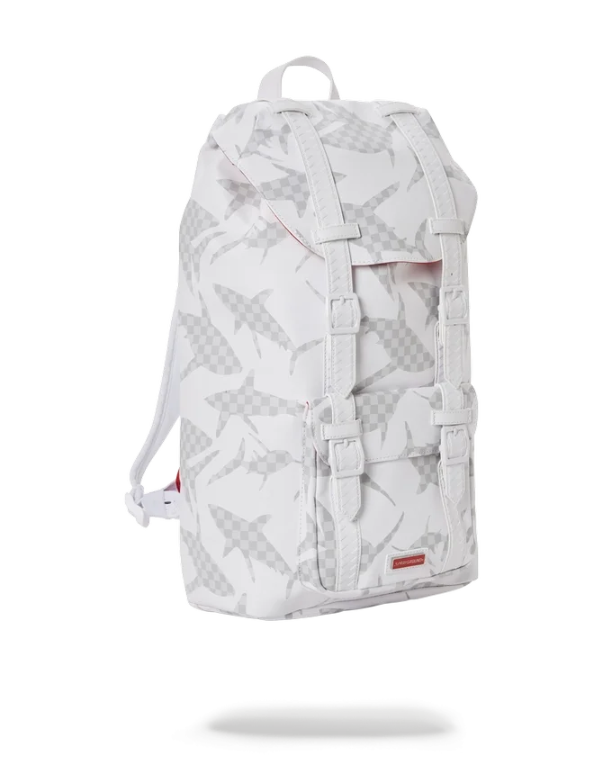 MOCHILA HILLS CON ESTAMPADO DE TIBURÓN (BLANCA)
