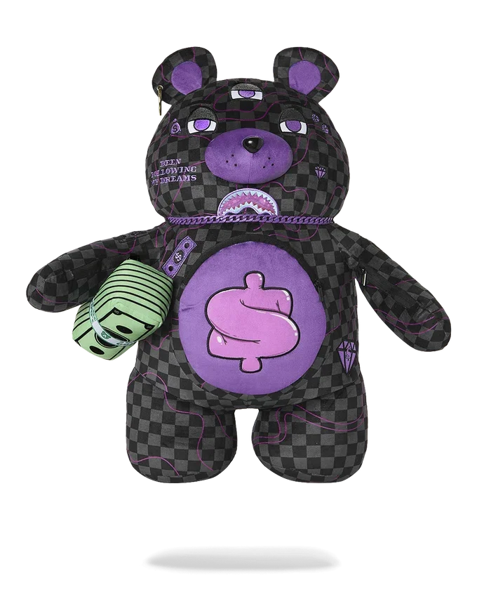 MOCHILA MONEYBEAR CON TIBURÓN DE SLIME MORADO
