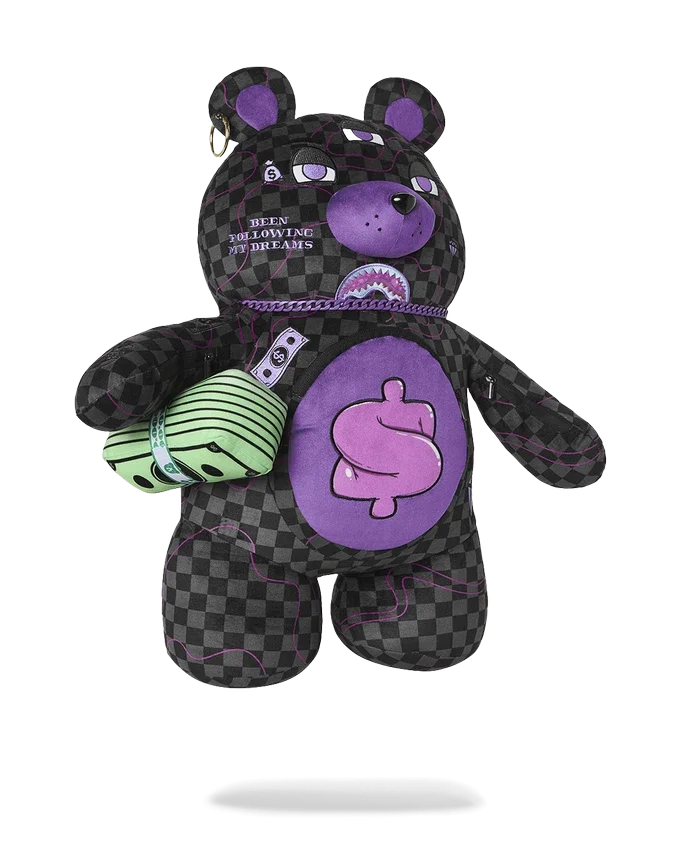 MOCHILA MONEYBEAR CON TIBURÓN DE SLIME MORADO