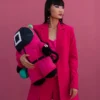Mochila Moneybear «Soldados Rosas» de la colaboración con SQUID GAME