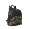 MOCHILA NOIR QUILT CON CADENA DORADA Y MOTIVO DE TIBURÓN SALVAJE