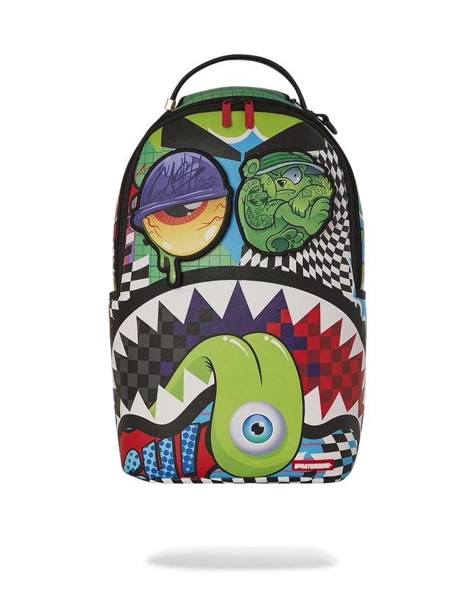 Mochila «PSYCHO WORLD OF FUN» (CON PARCHOS PARA LOS OJOS DESMONTABLES DE VELCRO)
