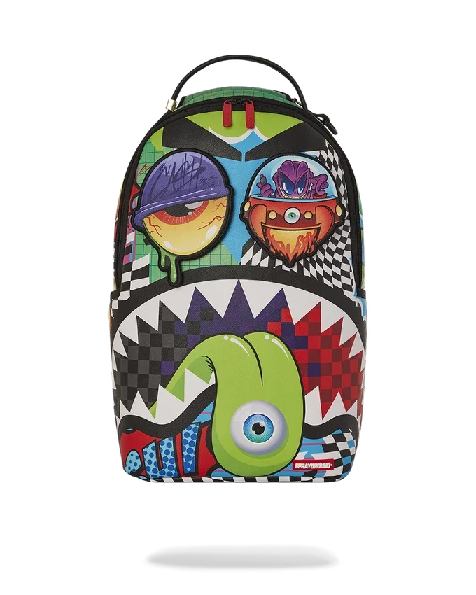 Mochila «PSYCHO WORLD OF FUN» (CON PARCHOS PARA LOS OJOS DESMONTABLES DE VELCRO)