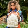 MOCHILA RIVIERA LE BLANC SHARK SAVAGE CON CADENA DORADA