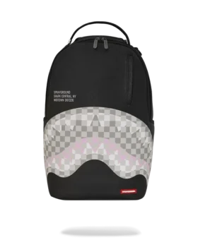 MOCHILA SHARK CENTRAL CREMA Y NEGRO A CUADROS