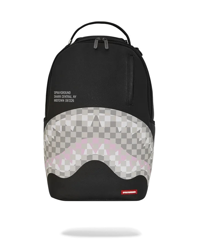 MOCHILA SHARK CENTRAL CREMA Y NEGRO A CUADROS